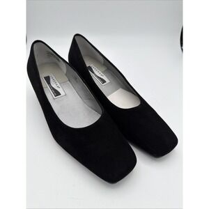 Caressa Ultra Series Black Suede Pumps Low Block Heel Womens Size 7M.       1745